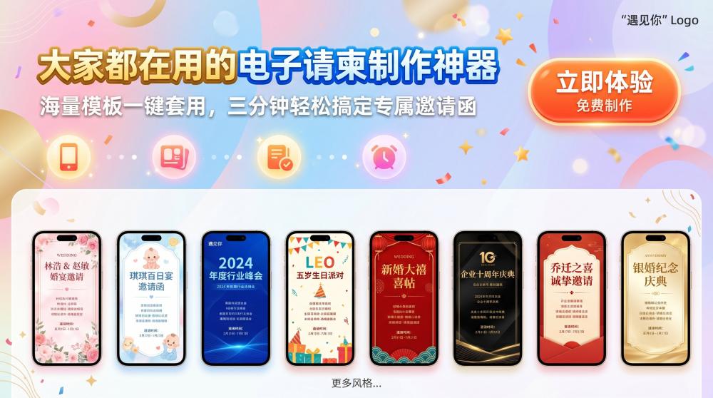 超省心！寿宴电子请帖制作教程，庄重喜庆氛围感拉满